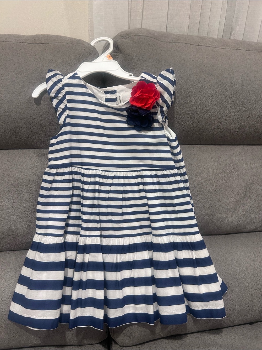 Janie and Jack Girls' Dress with Red Flower Accent Size 2T